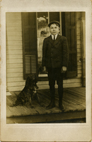 Boy & Dog on Porch