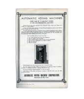 Automatic Voting Machines 1944 Election Print Ad