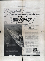 Coming! A Great New Train Service for Two Great Cities The Ozark State Zephyr