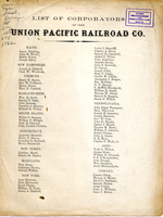 List of corporators of the Union Pacific Railroad Co.