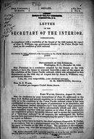 Letter from the Secretary of the Interior communicating in compliance with a resolution of the Senate of the 14th instant