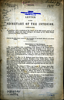 Letter of the Secretary of the Interior, communicating, in compliance with a resolution of the Senate of the 16th instant...