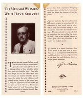 "To Men and Women Who Have Served" Leaflet