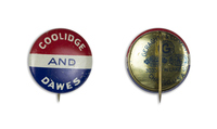 Coolidge and Dawes - Red White and Blue Button