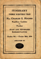 Itinerary for Charles E. Hughes Third Western Trip, New York Central