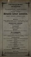 Programme Celebration of the Twenty-Fifth Anniversary of the Foundation of the Saint Louis Mercantile Library Association