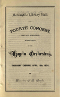 Haydn Orchestra, Fourth Concert, Third Series, Season of 1873-74