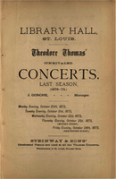 Theodore Thomas' Unrivaled Concerts Last Season (1873-74)