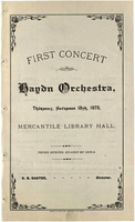 Haydn Orchestra First Concert, Third Series, Season of 1873-4