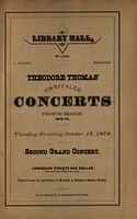 Theodore Thomas' Unrivaled Concerts Fourth Season, 1872-73