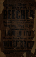 Beecher Lectures on Manhood, Money, and Compulsory Education