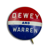 Dewey and Warren Red White and Blue Button