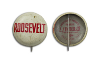 Roosevelt Red on White Button