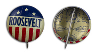 Small Stars and Stripes Roosevelt Button