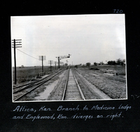 Attica, Kansas Branch to Medicine Lodge and Englewood, California diverges on right"