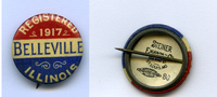 Registered 1917 Belleville, Illinois Button 
