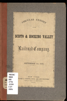 Circular exhibit of the Scioto and Hocking Valley Railroad : September 1st, 1856.