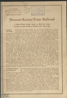   Missouri-Kansas-Texas Railroad : a road which today seems to hold the same promise as did Southern Railway two years ago.