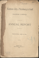 Annual Report of the Kansas City, Pittsburg and Gulf Railroad Company