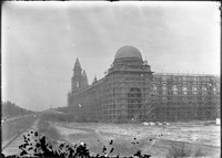 Photograph of the Side of Exposition Building Construction
