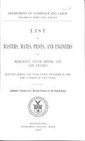 List of Masters, Mates, Pilots, and Engineers of Merchant Steam, Motor, and Sail Vessels 1905