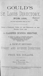 Gould's St. Louis Directory, for 1891. (For the Year Ending April 1st, 1892.)