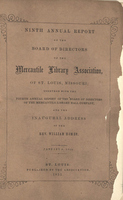 Ninth Annual Report of the Board of Directors of the Mercantile Library Association of St. Louis, Missouri