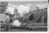 Sunken Gardens, Christ Church Cathedral, and Public Library