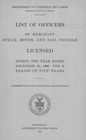 List of Masters, Mates, Pilots, and Engineers of Merchant Steam, Motor, and Sail Vessels 1907