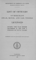 List of Masters, Mates, Pilots, and Engineers of Merchant Steam, Motor, and Sail Vessels 1908